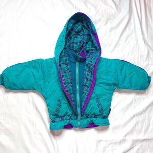 Vintage Kids Small Size 4 Pacific Trail Winter Ski Jacket Bright Colors - Zip